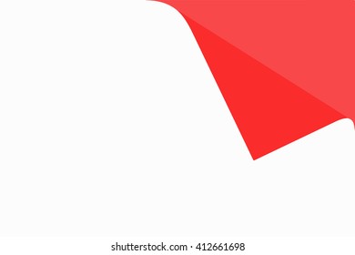 white paper with page curl set over red