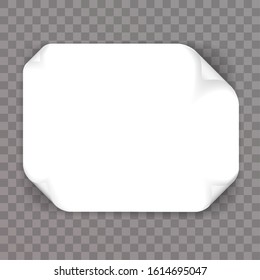 White paper page curl transparent template background mock up design vector illustration