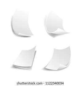 White paper pages vector 3d icons