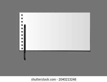 White paper and pen mockup vector 