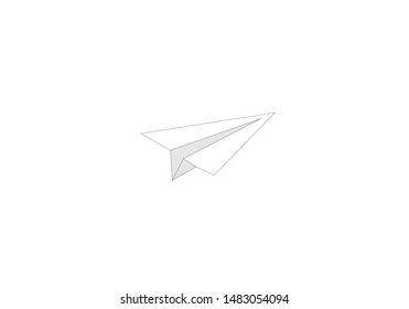 White paper plane on white background. Business and education concept