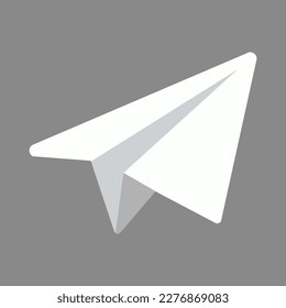 White paper plane on white background Vector