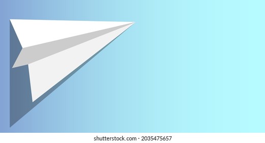 White Paper  plane   on blue background vector illustration