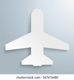 White paper plane on the gray background. Eps 10 vector file.