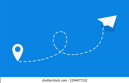 White paper plane with shadow.