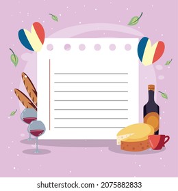 afiche de papel blanco con artículos