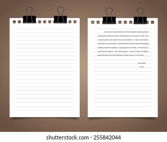 White paper, ready for your message. Vector illustration.