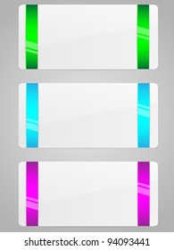 White paper with ribbons. Vector illustration.