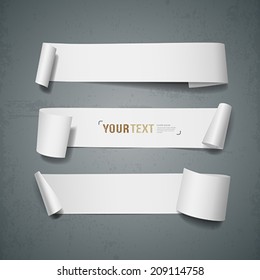 White paper roll long collections design for business background, vector illustration