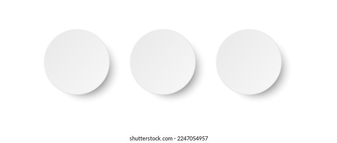 White paper round circle notes for add your text, vector illustration background