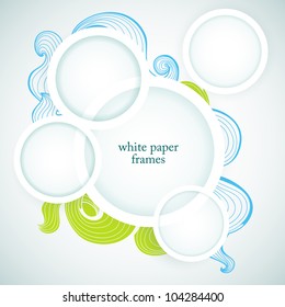 White paper round frames for text