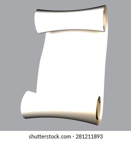 white paper, scrolls, rolls of paper on a white background with space for text vector