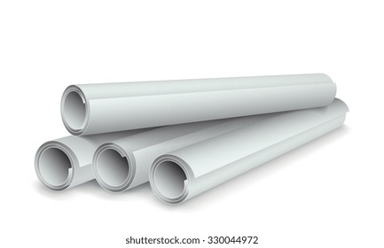 White paper scrolls.Vector Illustration