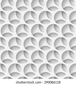 White paper seamless layered circle background with shadow. Vector illustration