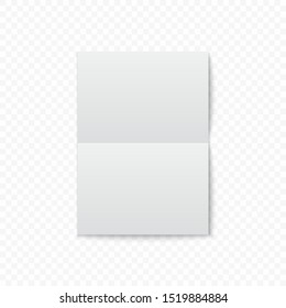 white paper with shadow isolated on transparent background