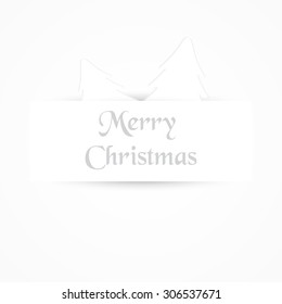 white paper shadow simple merry Christmas card eps10