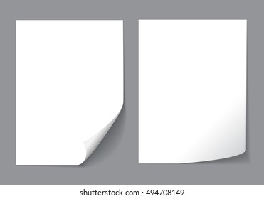 White paper with shadows on gray background design for memo vector illustration.