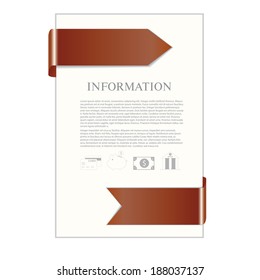 white paper sheet with brown ribbon and banking icons