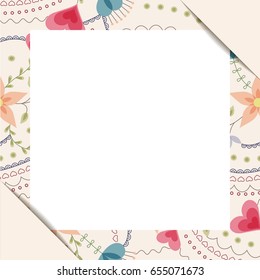 White paper sheet in floral frame vector
