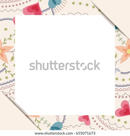 White paper sheet in floral frame vector