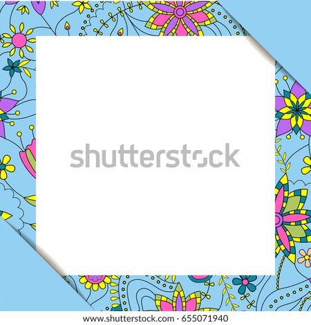 White paper sheet in floral frame vector