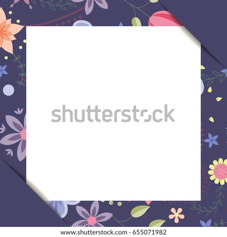 White paper sheet in floral frame vector
