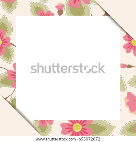 White paper sheet in floral frame vector