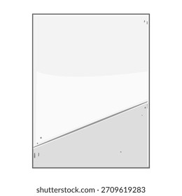 Hoja de papel blanco con un elemento de esquina doblado gris que proporciona una división visual dinámica y crea espacio de copia para texto o diseño sobre un fondo limpio