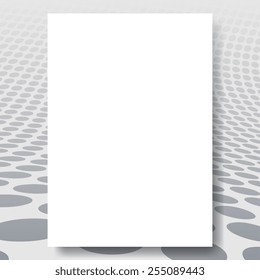 White paper sheet on abstract dotted background 