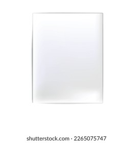 White paper sheet on white background. Rectangle shape.Template of page with shadow