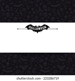 White Paper Sheet on Dark Halloween Background. Editable pattern in swatches.
