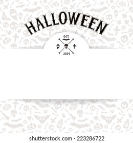 White Paper Sheet on Light Halloween Background. Editable pattern in swatches.