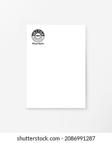 White paper sheet on a table. Vector mockup. Place your logo 