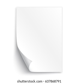 White paper sheet. Vector illustration.