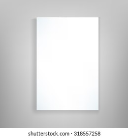 White paper sheet vector template on grey background. Vector illustration for branding. Mock-up for your design.