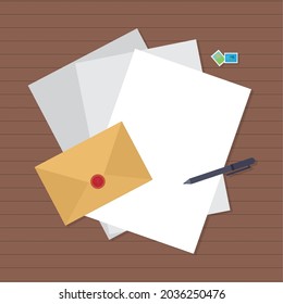white paper sheets and sealed envelope
