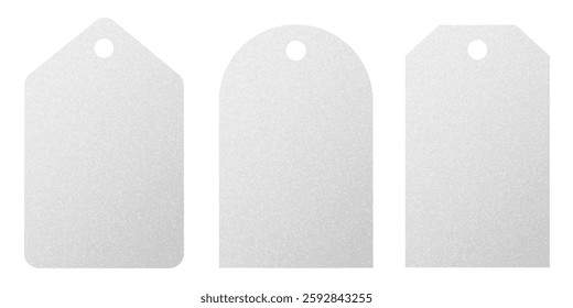 White paper shop badge set, label sticker template, shopping label, commercial price tag isolated, blank price or gift tag collection