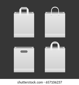 White Paper Shopping Bag Set