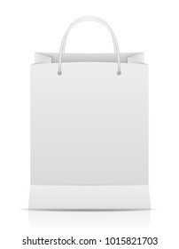 white paper shopping bag stock vector illustration isolated on background