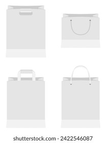 white paper shopping bag stock vector illustration isolated on background