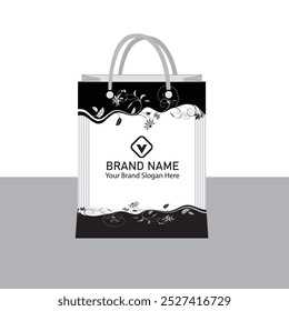 White paper shopping bags front and angle view. Vector realistic mockup of blank packet with handles isolated on white background. Template for corporate design on cardboard bag for store or market.