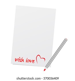White paper with a signature.In free space you can write text advertising, discount or your idea. Vector.