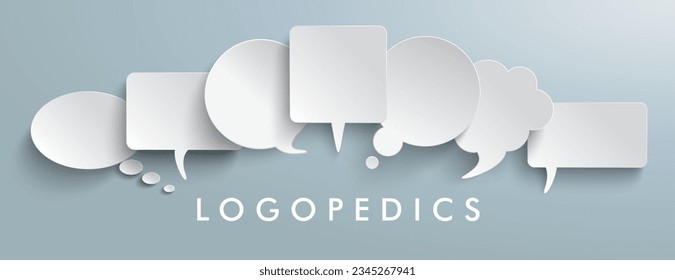 White Paper Speech Balloons Logopedics Header