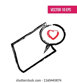 White Paper Speech Bubble With Red Hearts. Valentine's day Background
Love note. backdrop