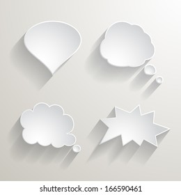 white paper speech bubbles