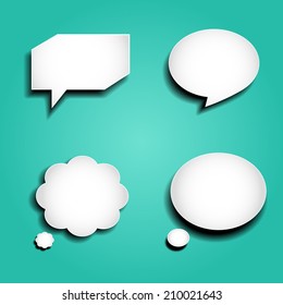 White paper speech bubbles