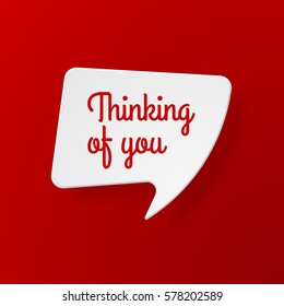 White paper speech bubbles with shadow and romantic phrases