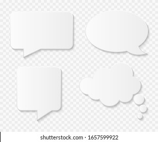 White paper speech bubbles. Vector illustration