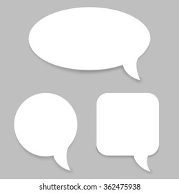 White paper speech bubbles vector template.