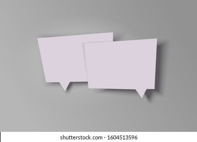 White white paper speech dialog bubbles. 